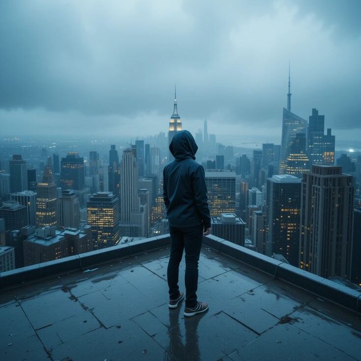 on the rooftop